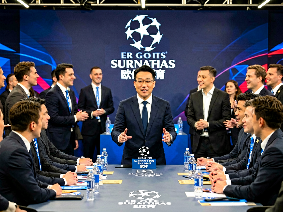 欧冠四分之一决赛赛前新闻发布会现场